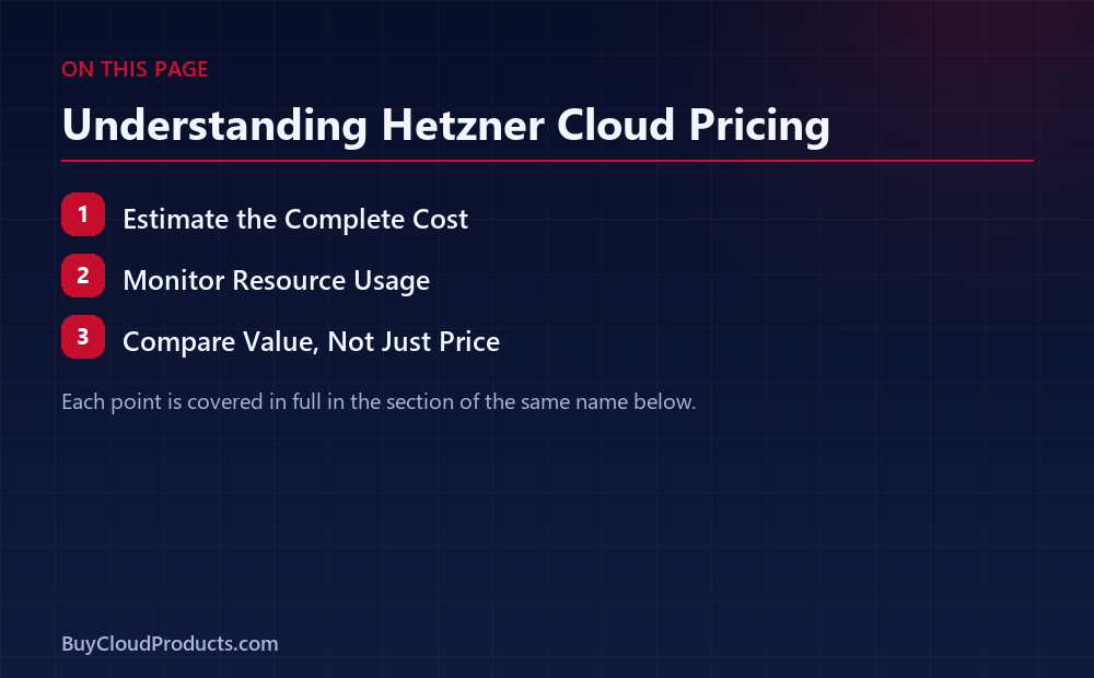 How to estimate the complete cost of a Hetzner cloud server