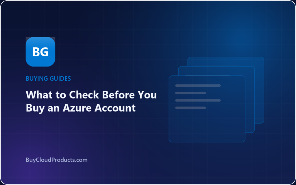 What to Check Before You Buy an Azure Account - cloud account guide from BuyCloudProducts.com